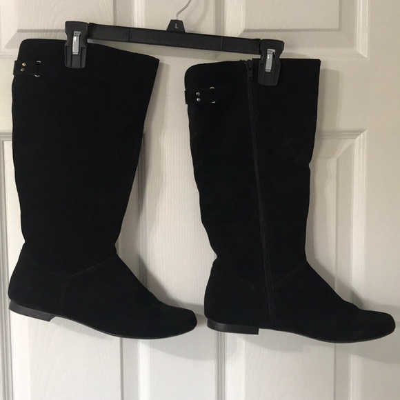 Style Co Black Genuine Suede Boots 